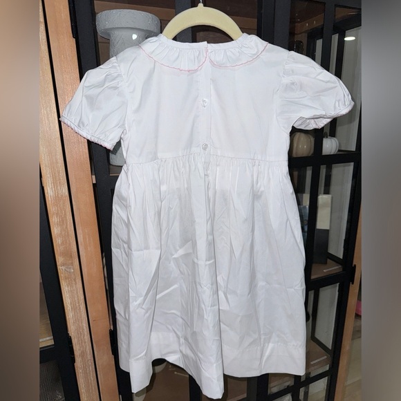 Cross smock dress bishop embroidered heirloom Easter church christening toddler - Picture 4 of 4